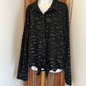 Super Soft Gold Accent Junior XL Blouse